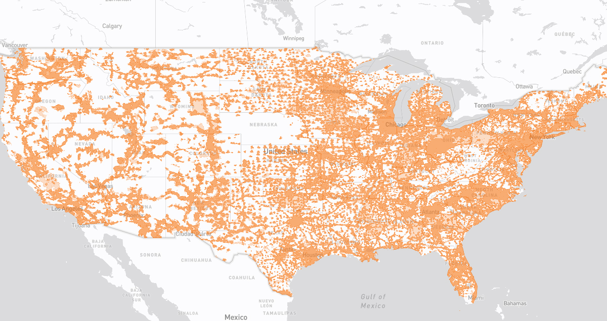 Boost Mobile 5G coverage map in Chattanooga, TN