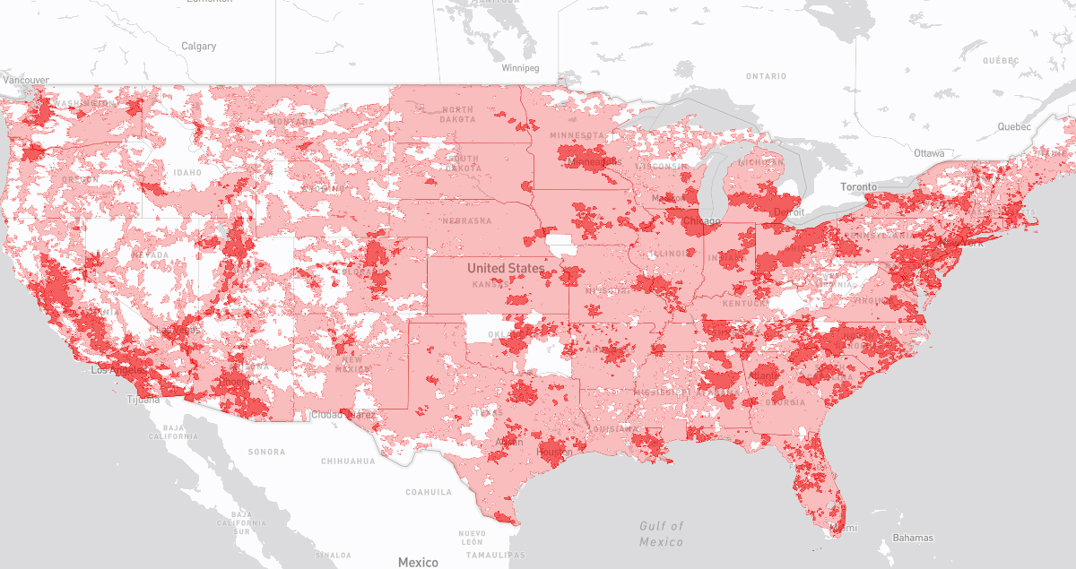 Total by Verizon coverage map