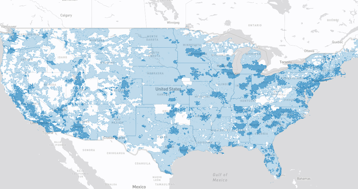 Xfinity Mobile coverage map