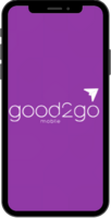 Image of cell phone with Good2Go Mobile logo