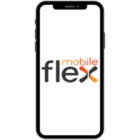 Image of cell phone with Flex Mobile logo