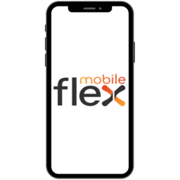 Image of cell phone with Flex Mobile logo