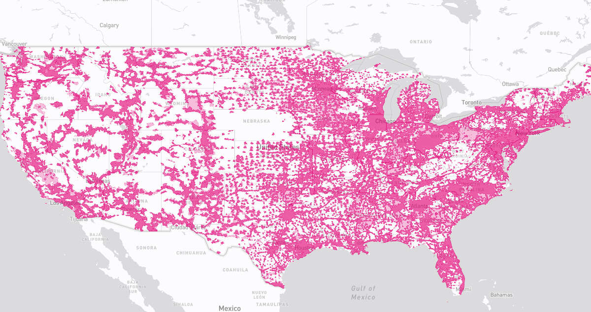 T-Mobile coverage map in Baton Rouge, LA