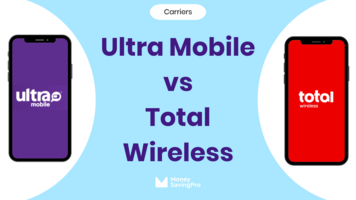 Ultra Mobile on T-Mobile vs Total by Verizon on Verizon — from $13/mo vs $25/mo